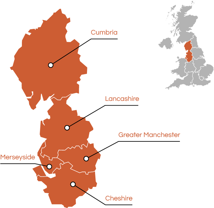 A map indicating where our apprenticeship schemes currently operate